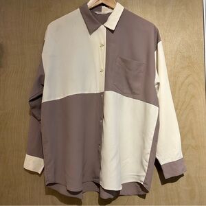 Visual Sign vintage 80s color block blouse
